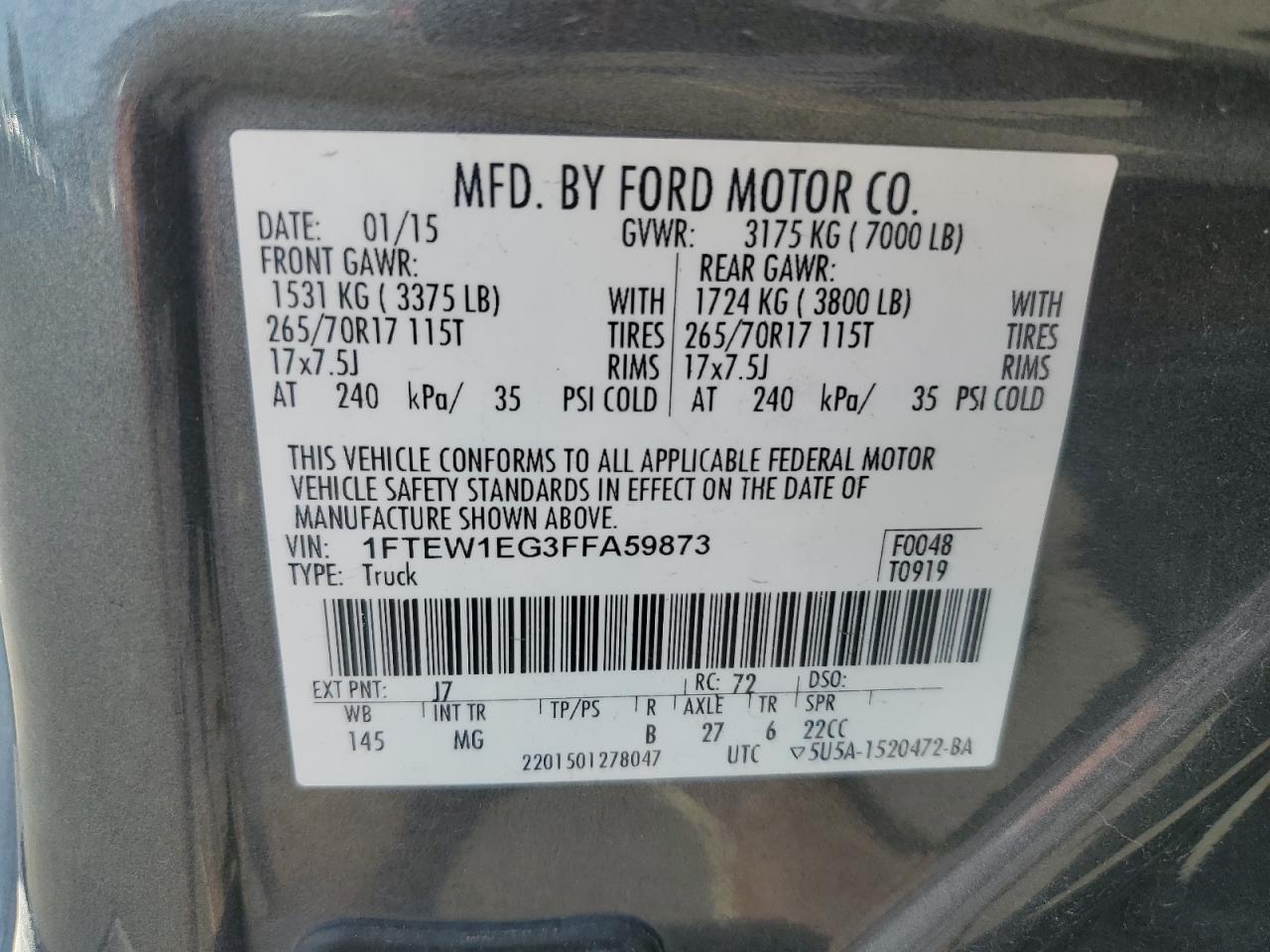 2015 FORD F-150