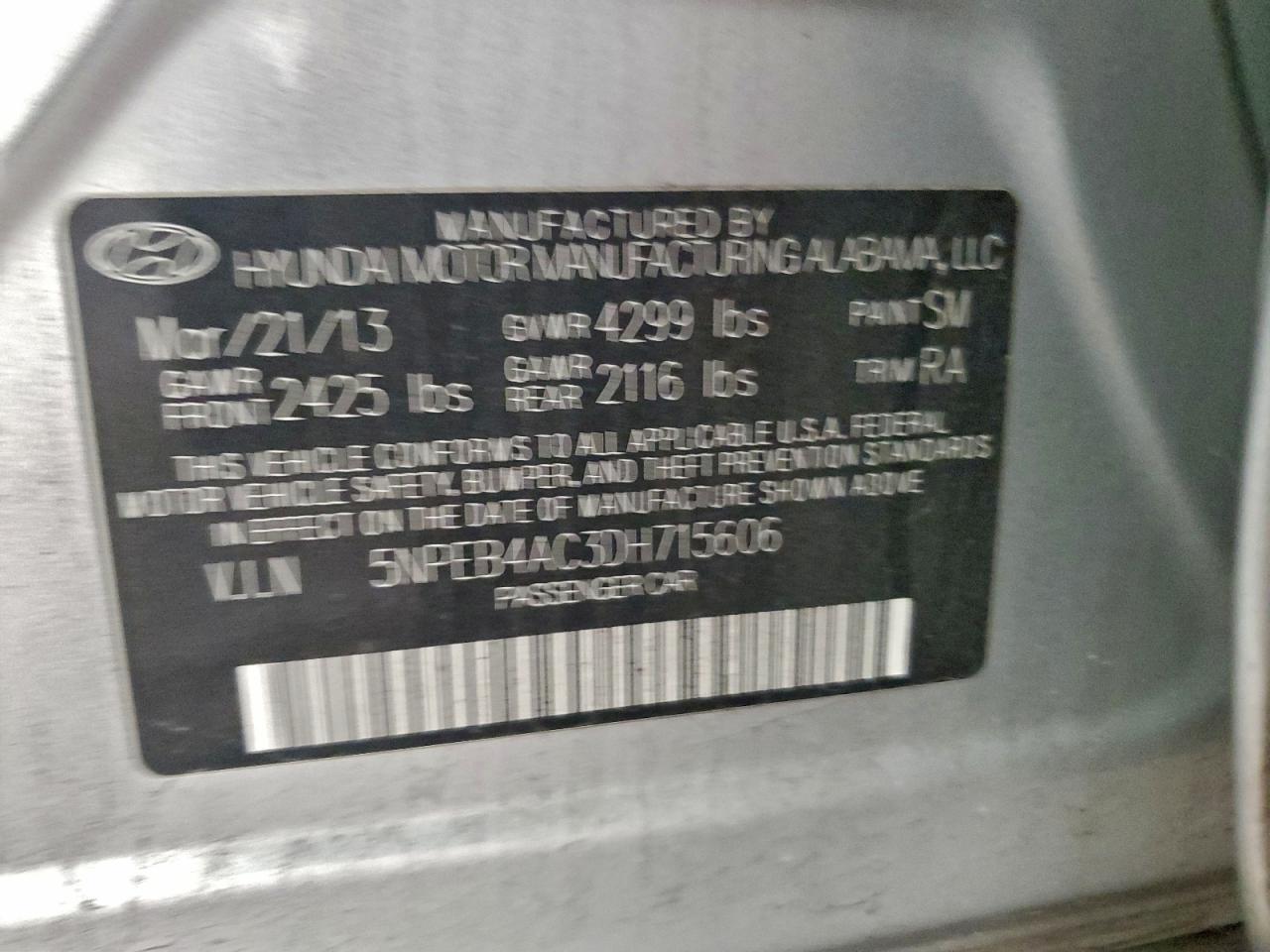 2013 HYUNDAI SONATA