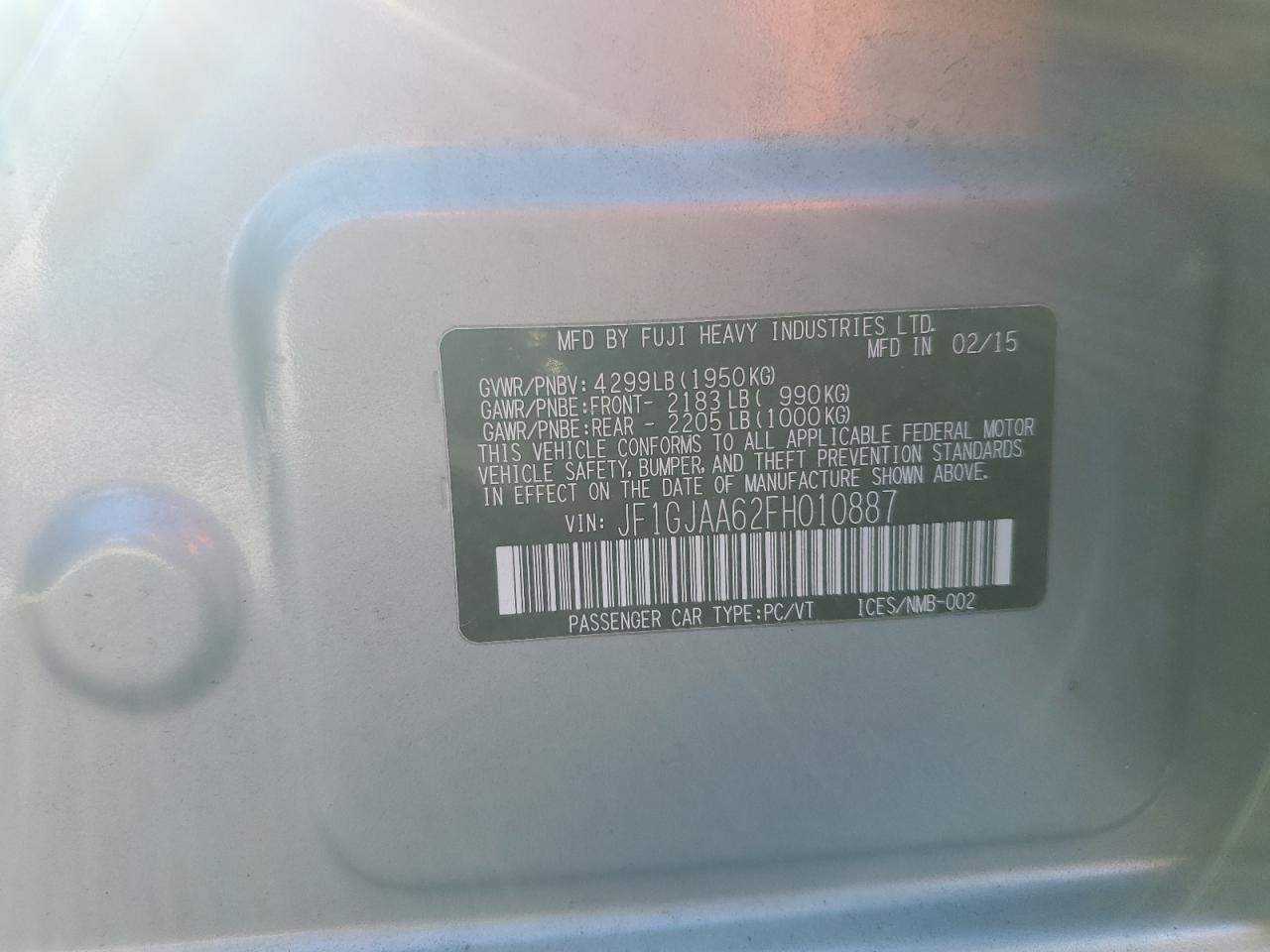 2015 SUBARU IMPREZA