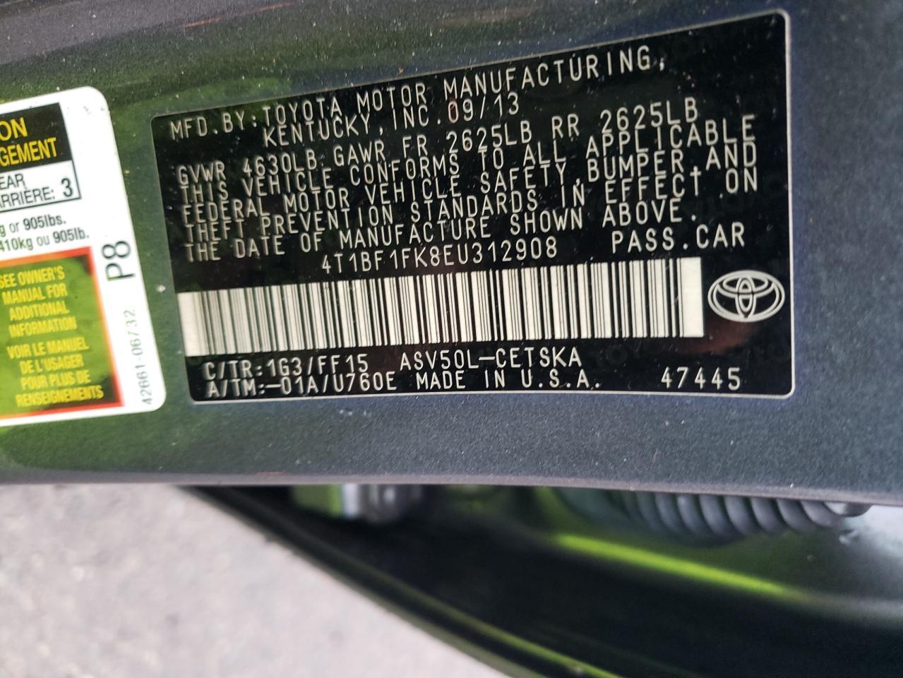 2014 TOYOTA CAMRY