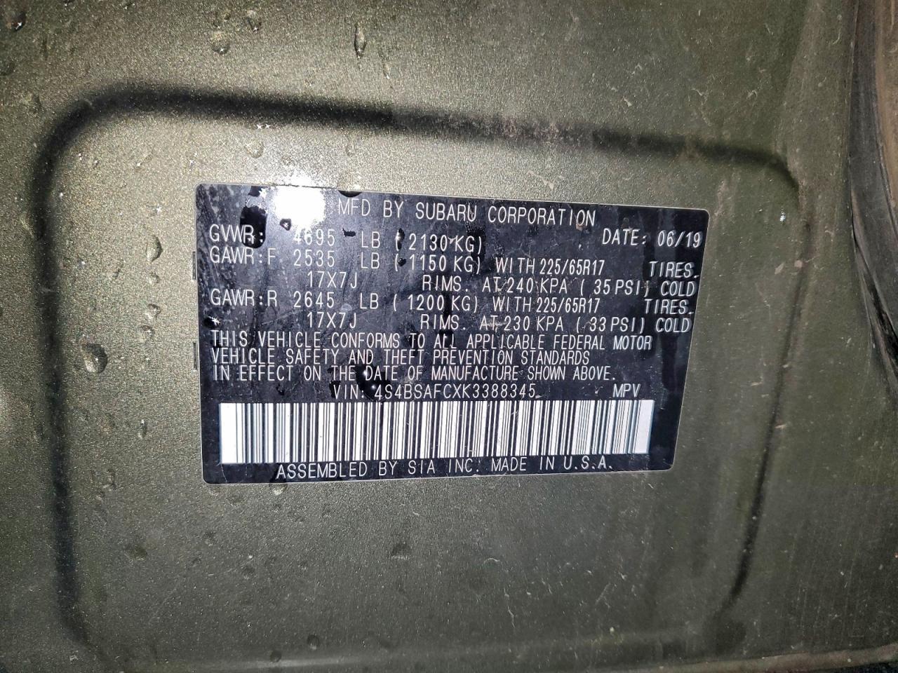 2019 SUBARU Outback