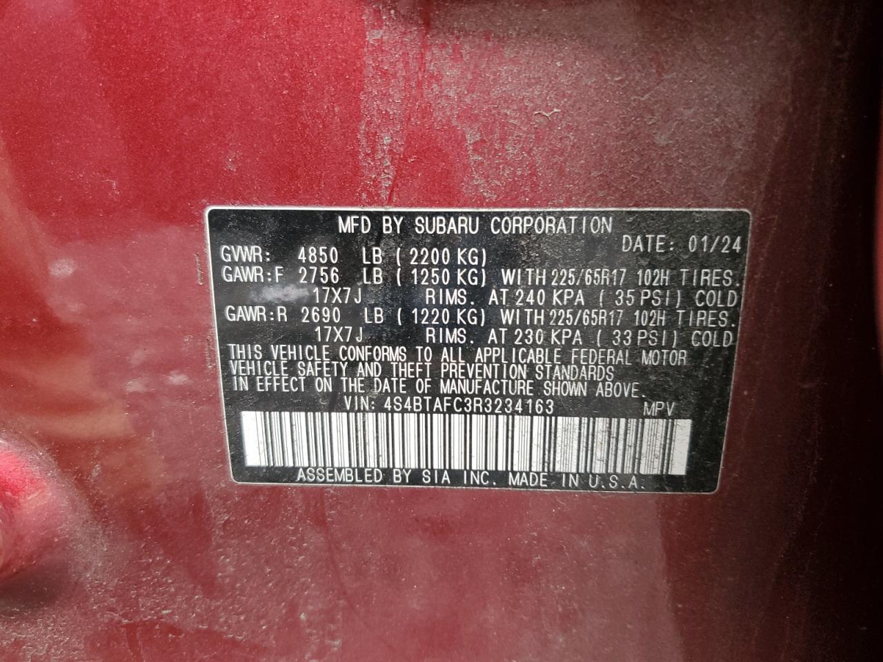2024 SUBARU Outback