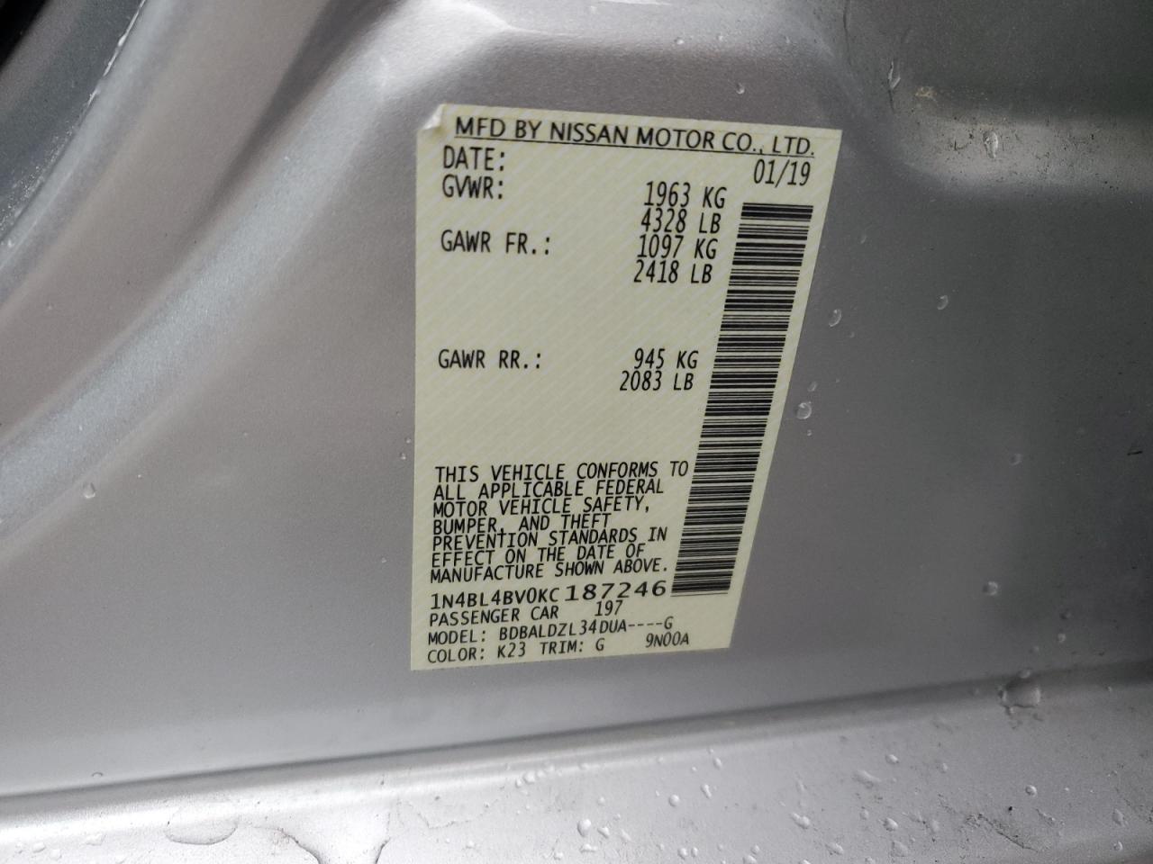 2019 NISSAN ALTIMA