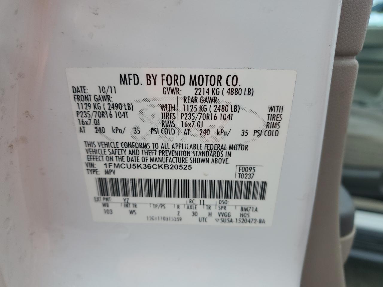 2012 FORD Escape Hybrid