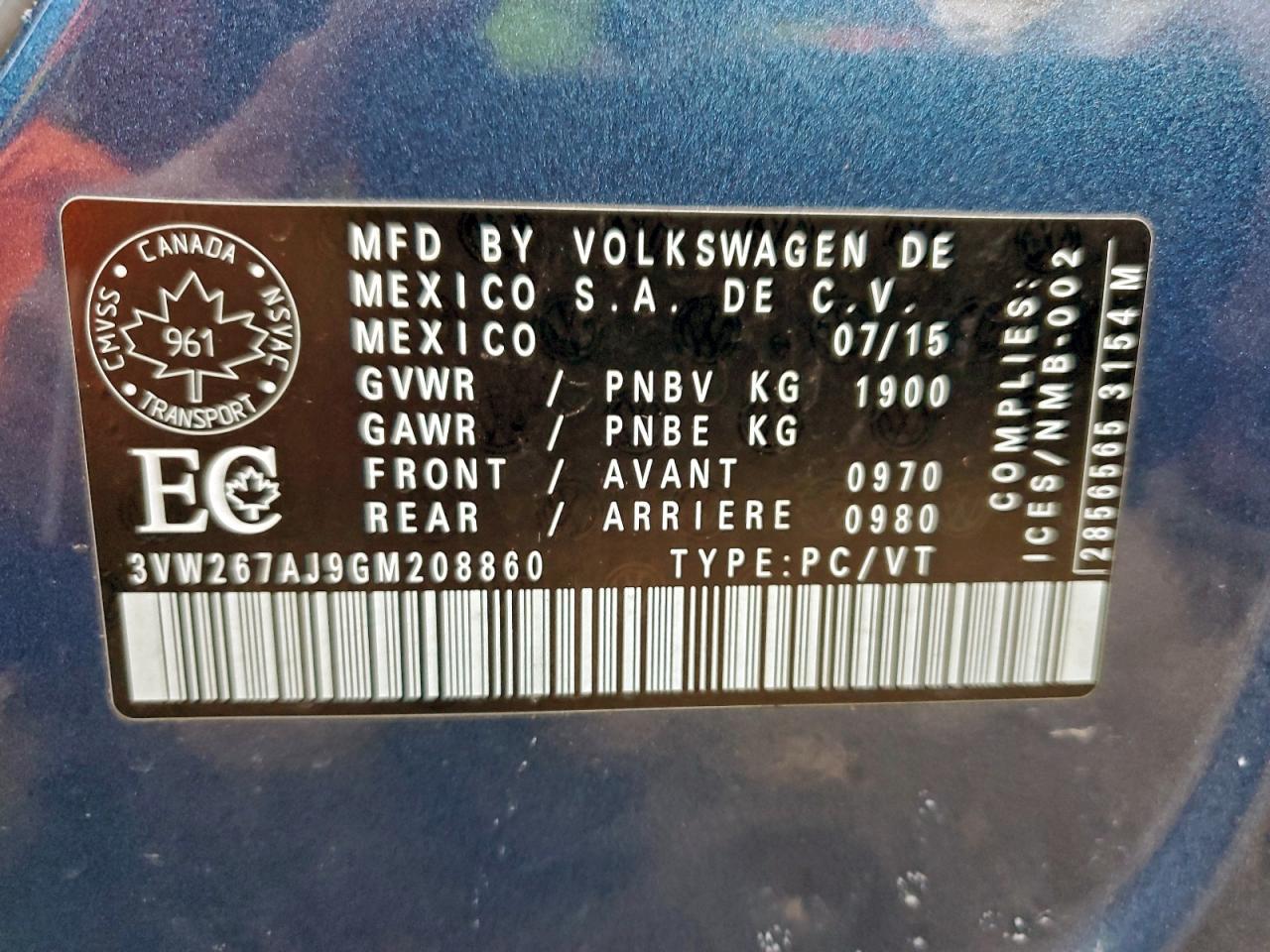 2016 VOLKSWAGEN JETTA