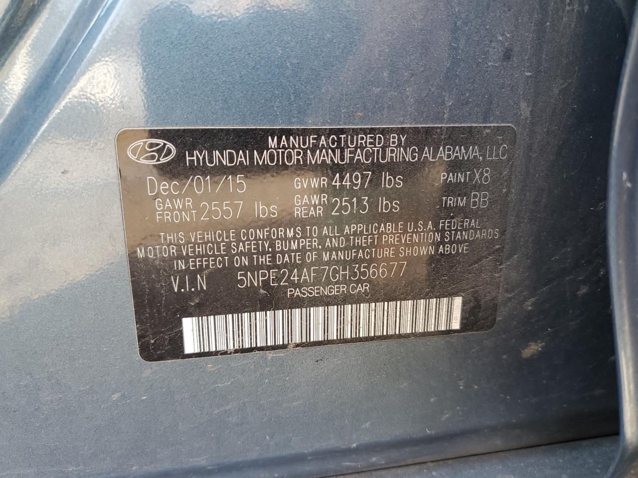 2016 HYUNDAI SONATA