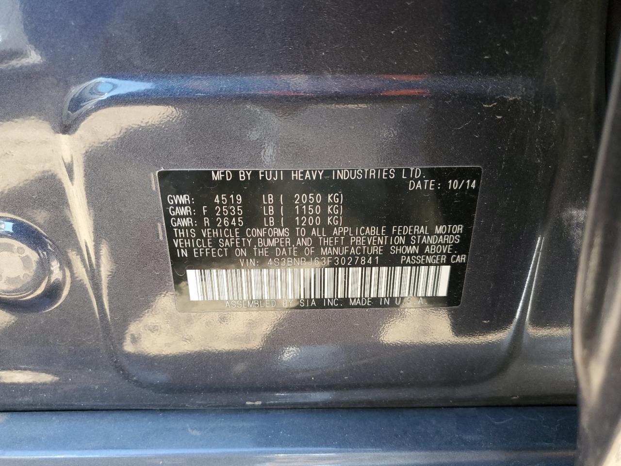 2015 SUBARU Legacy