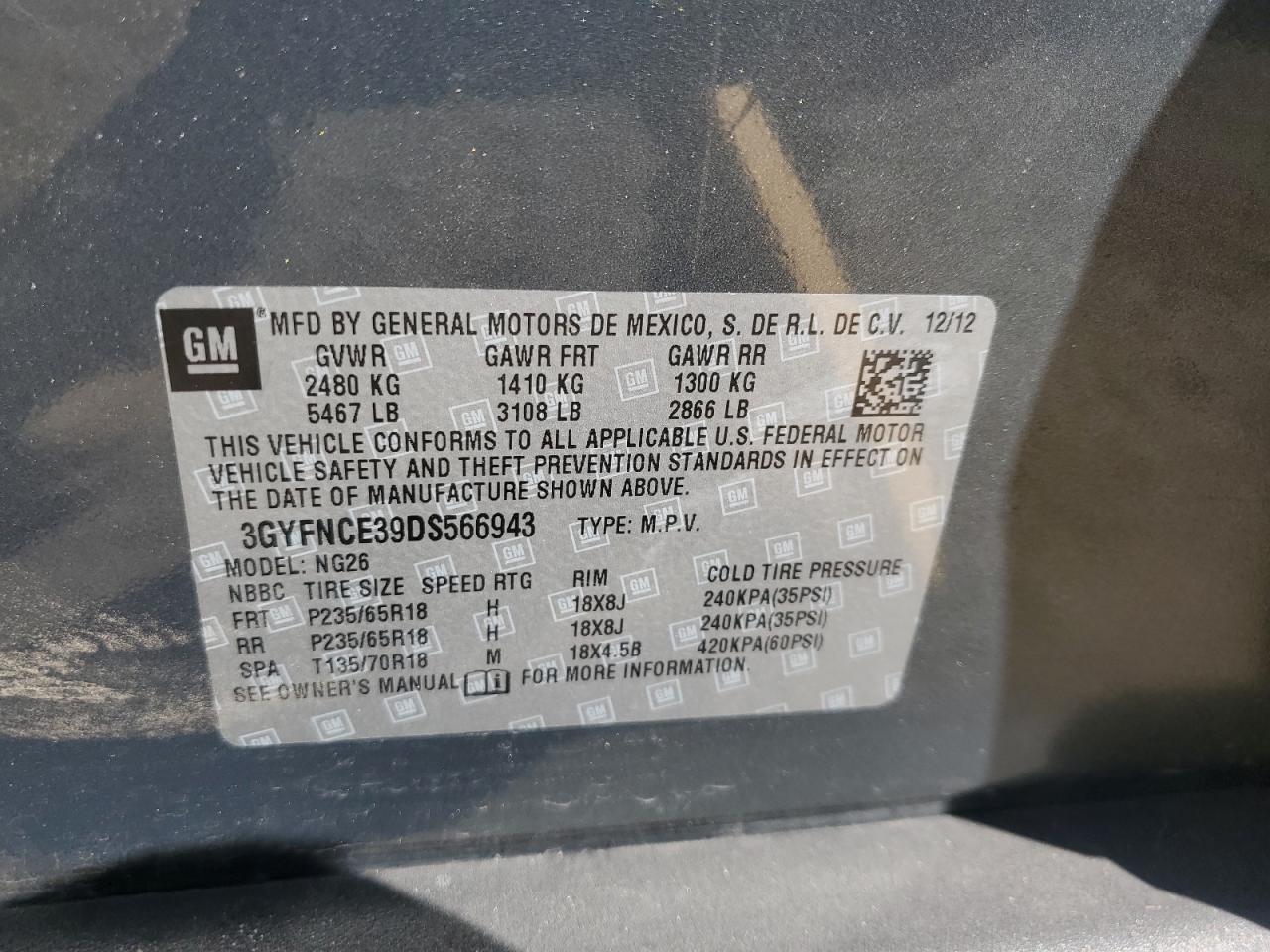 2013 CADILLAC SRX
