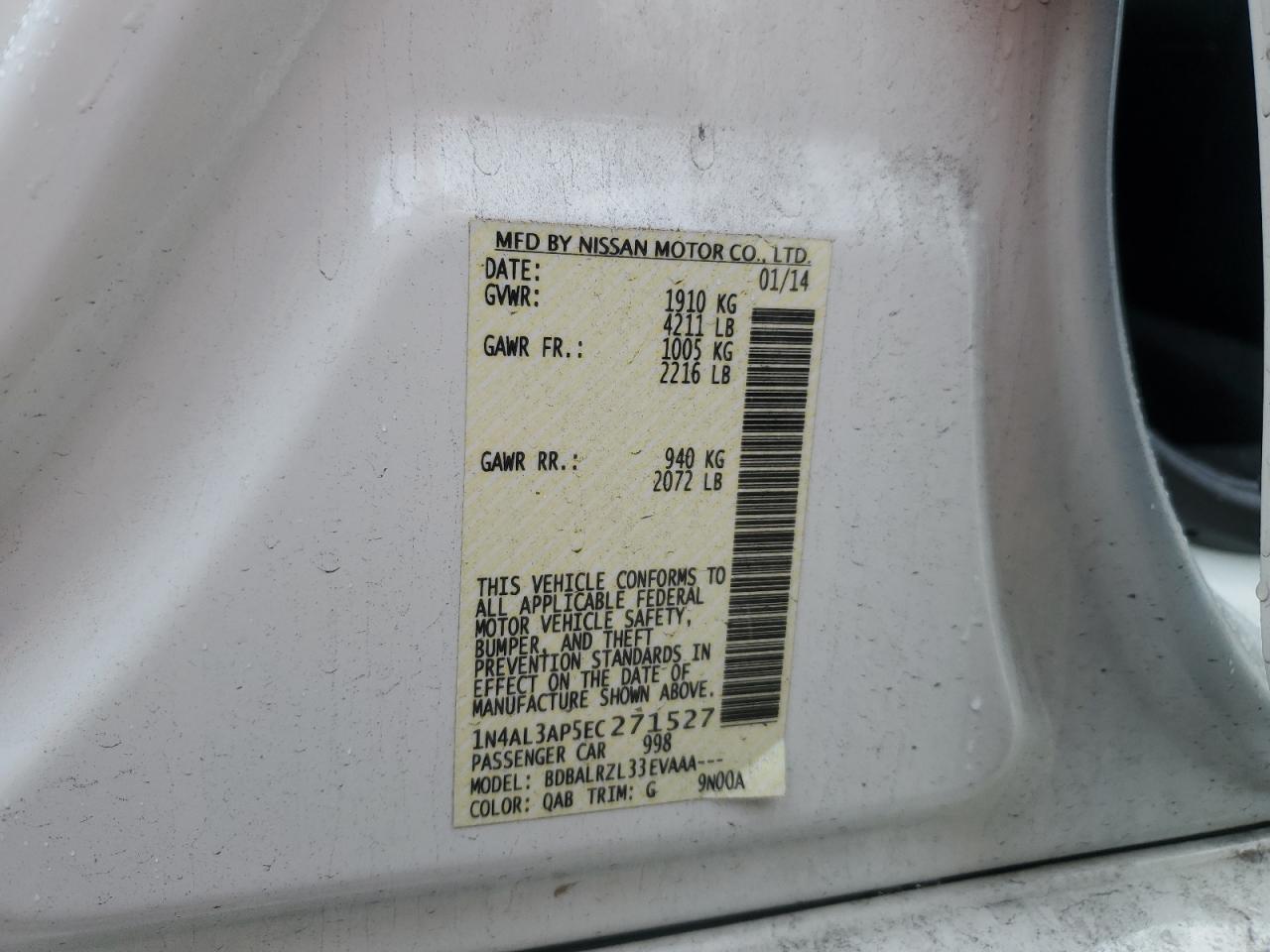 2014 NISSAN ALTIMA