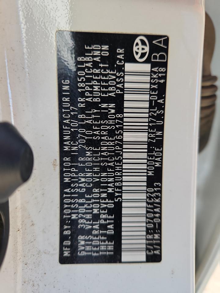 2018 TOYOTA COROLLA