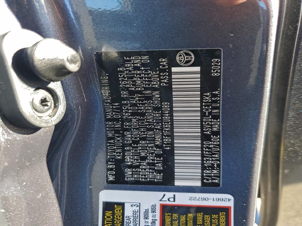 2014 TOYOTA CAMRY