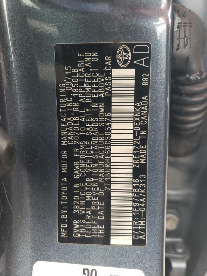 2016 TOYOTA COROLLA