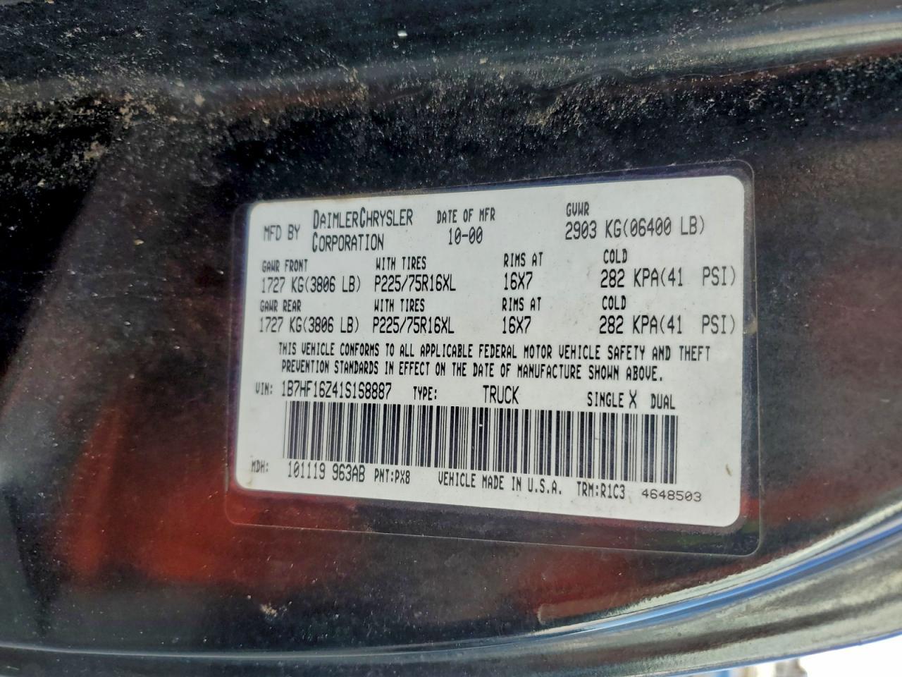 2001 DODGE RAM 1500