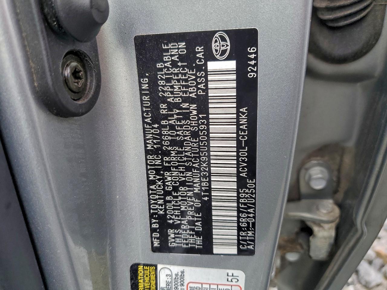 2005 TOYOTA CAMRY