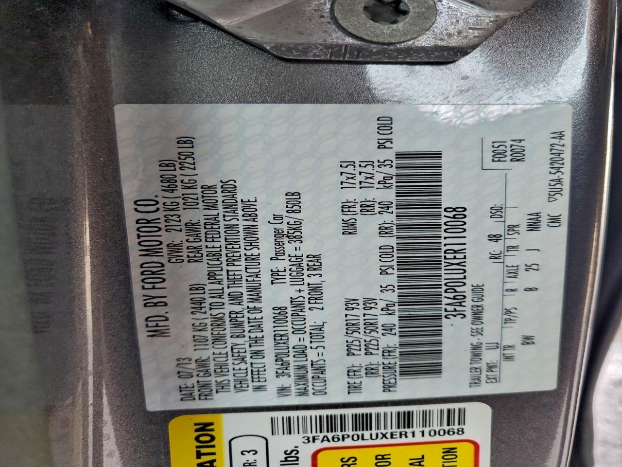 2014 FORD FUSION