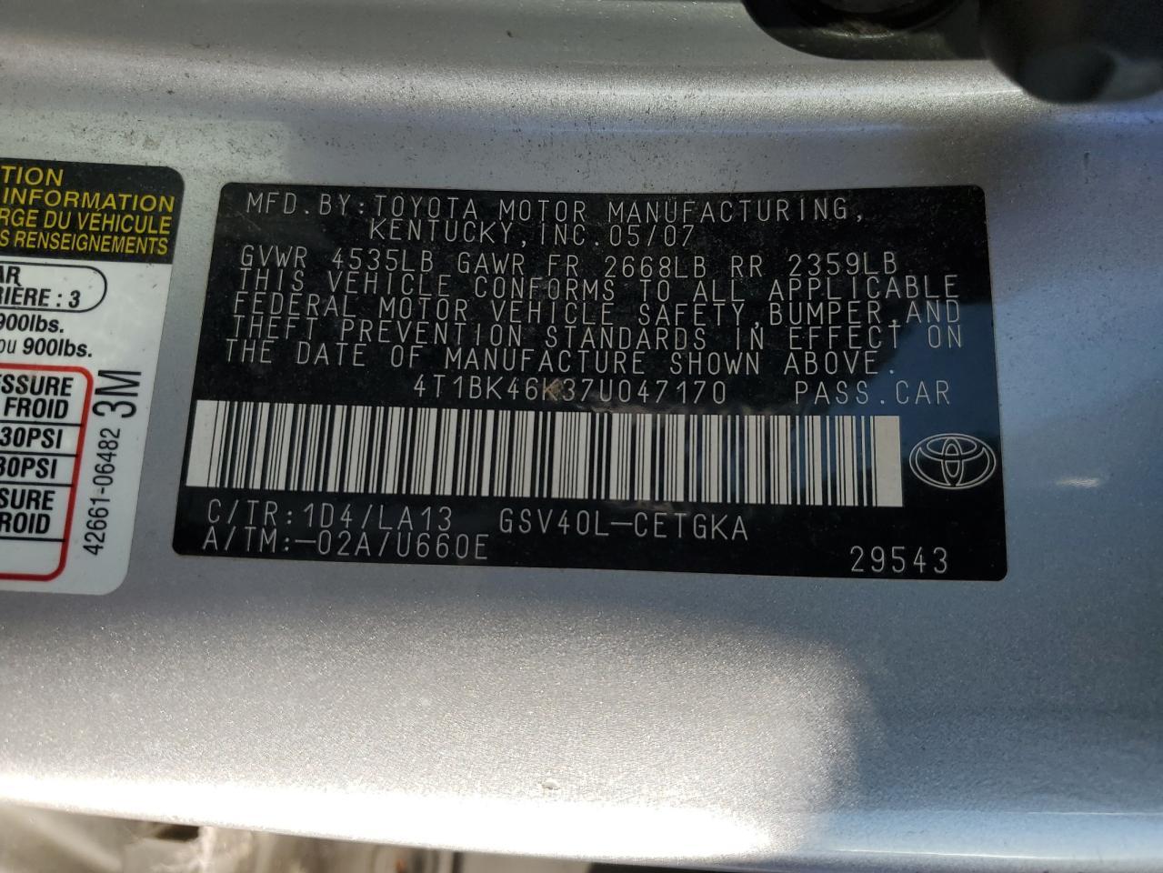 2007 TOYOTA CAMRY