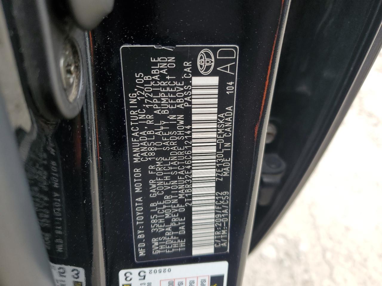 2006 TOYOTA COROLLA