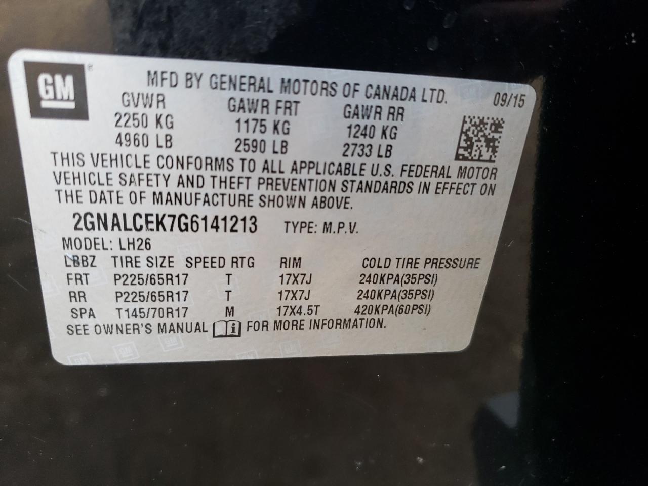 2016 CHEVROLET EQUINOX