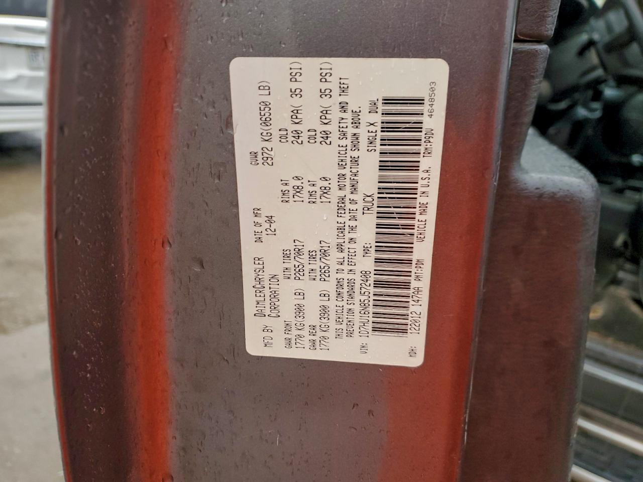 2005 DODGE RAM 1500