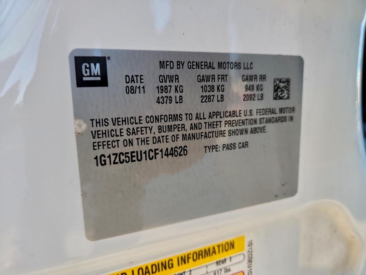 2012 CHEVROLET MALIBU