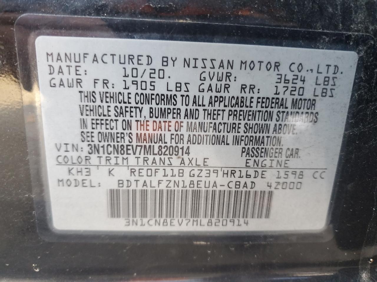 2021 NISSAN VERSA