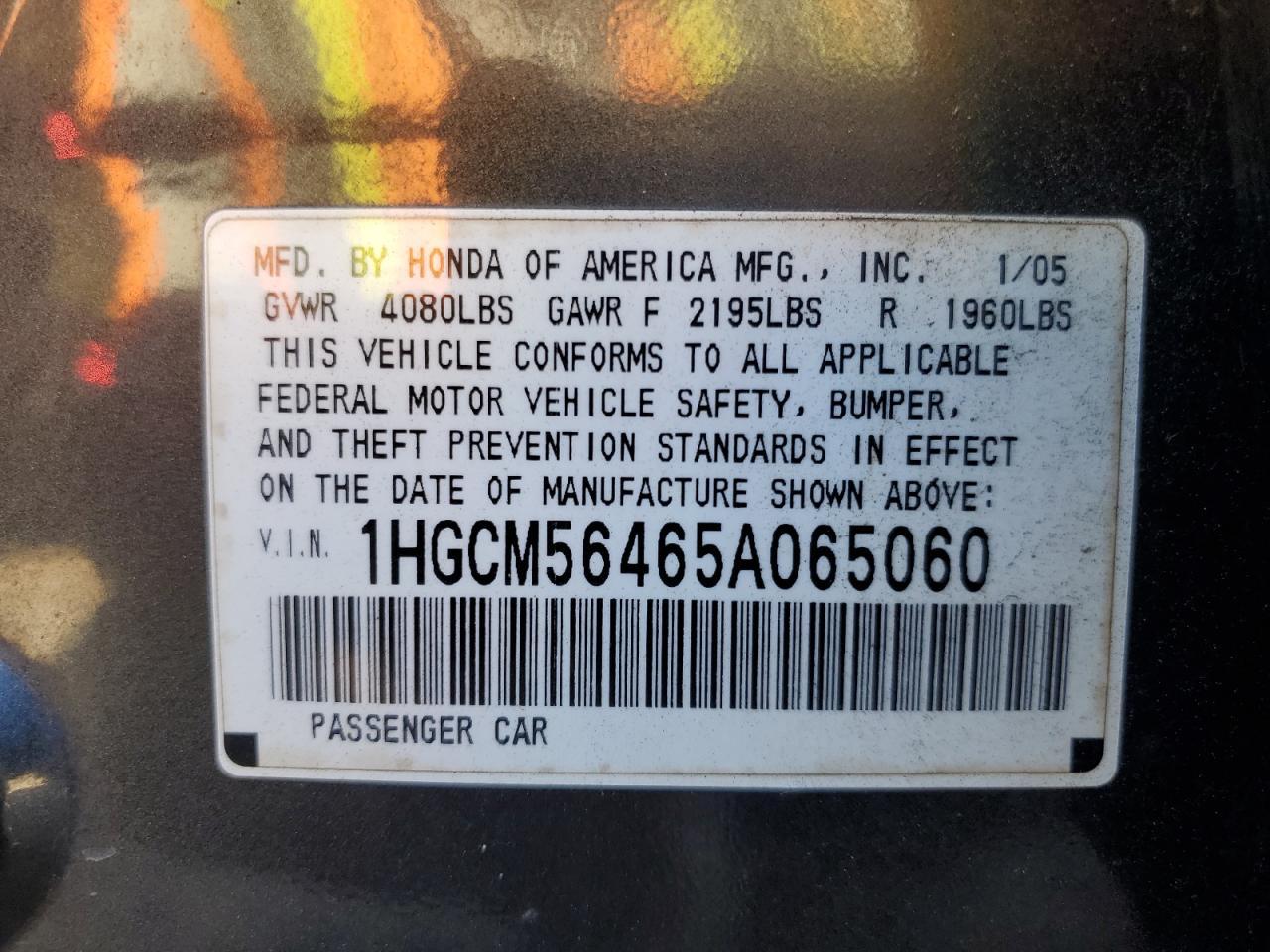 2005 HONDA ACCORD