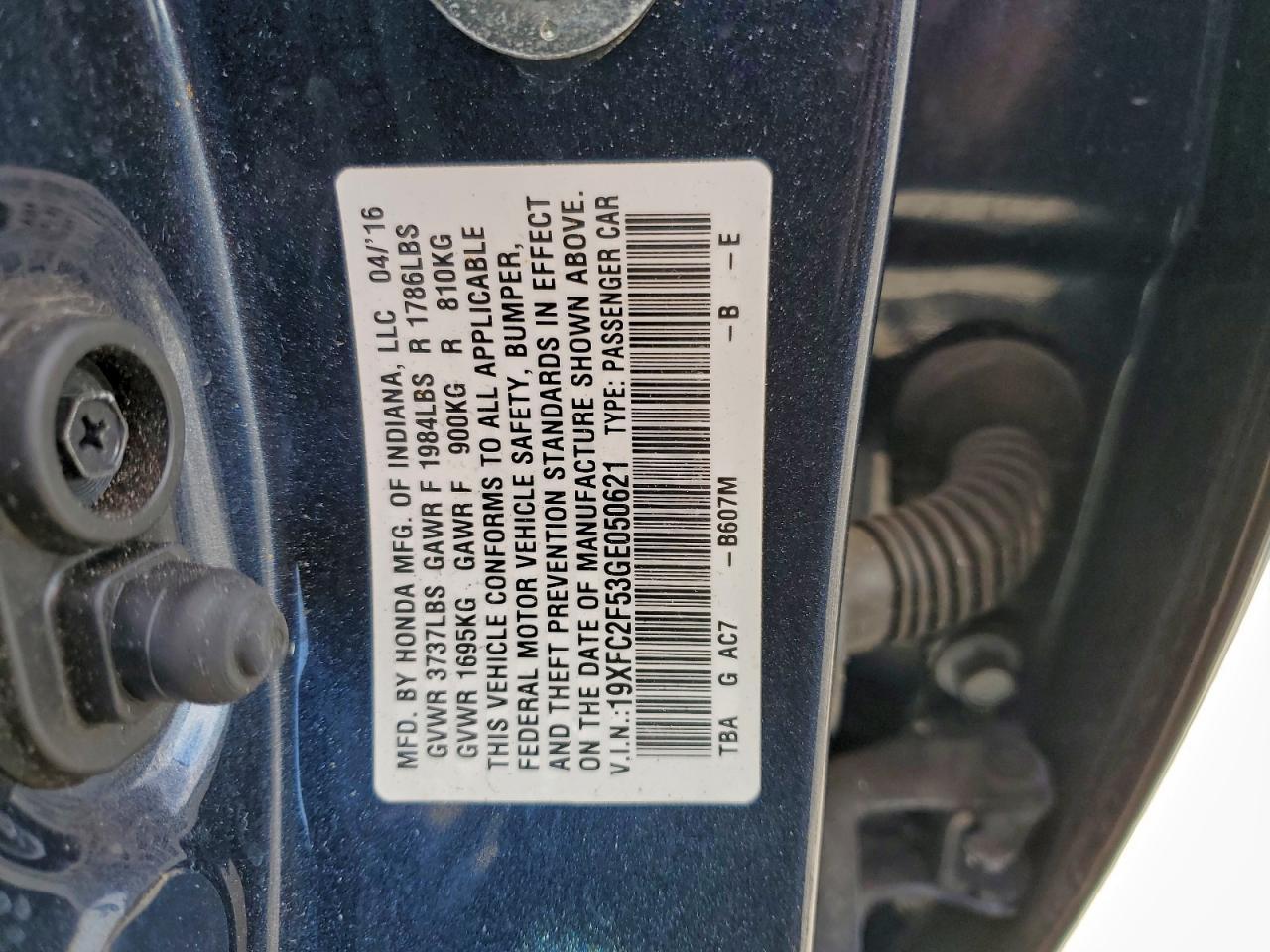 2016 HONDA CIVIC