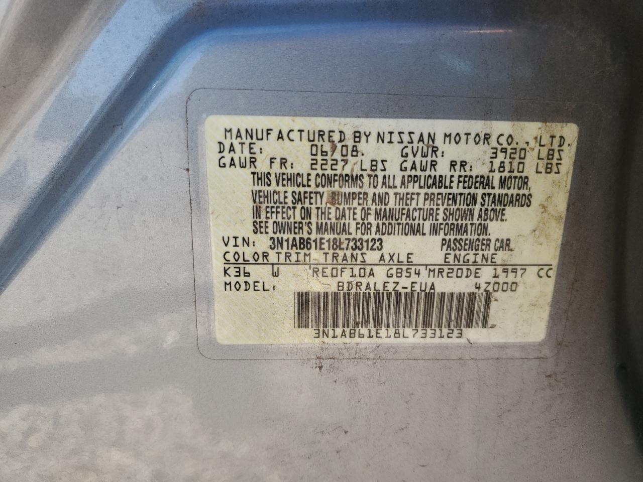 2008 NISSAN SENTRA