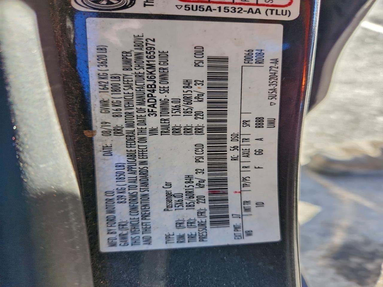 2019 FORD Fiesta