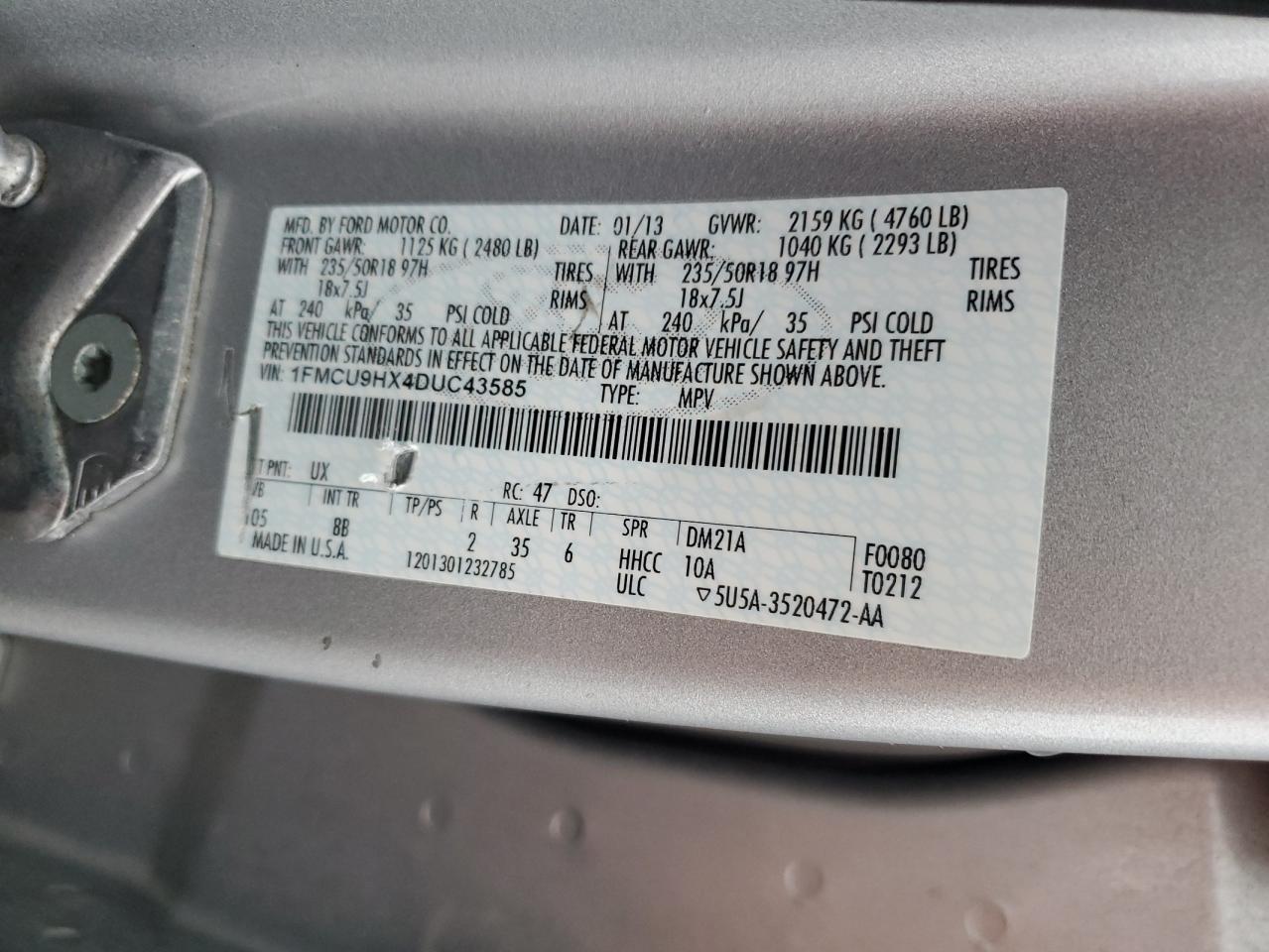 2013 FORD ESCAPE