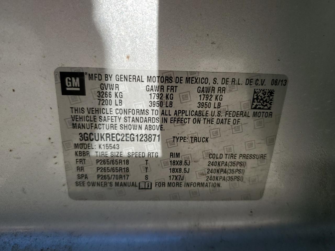2014 CHEVROLET SILVERADO 1500