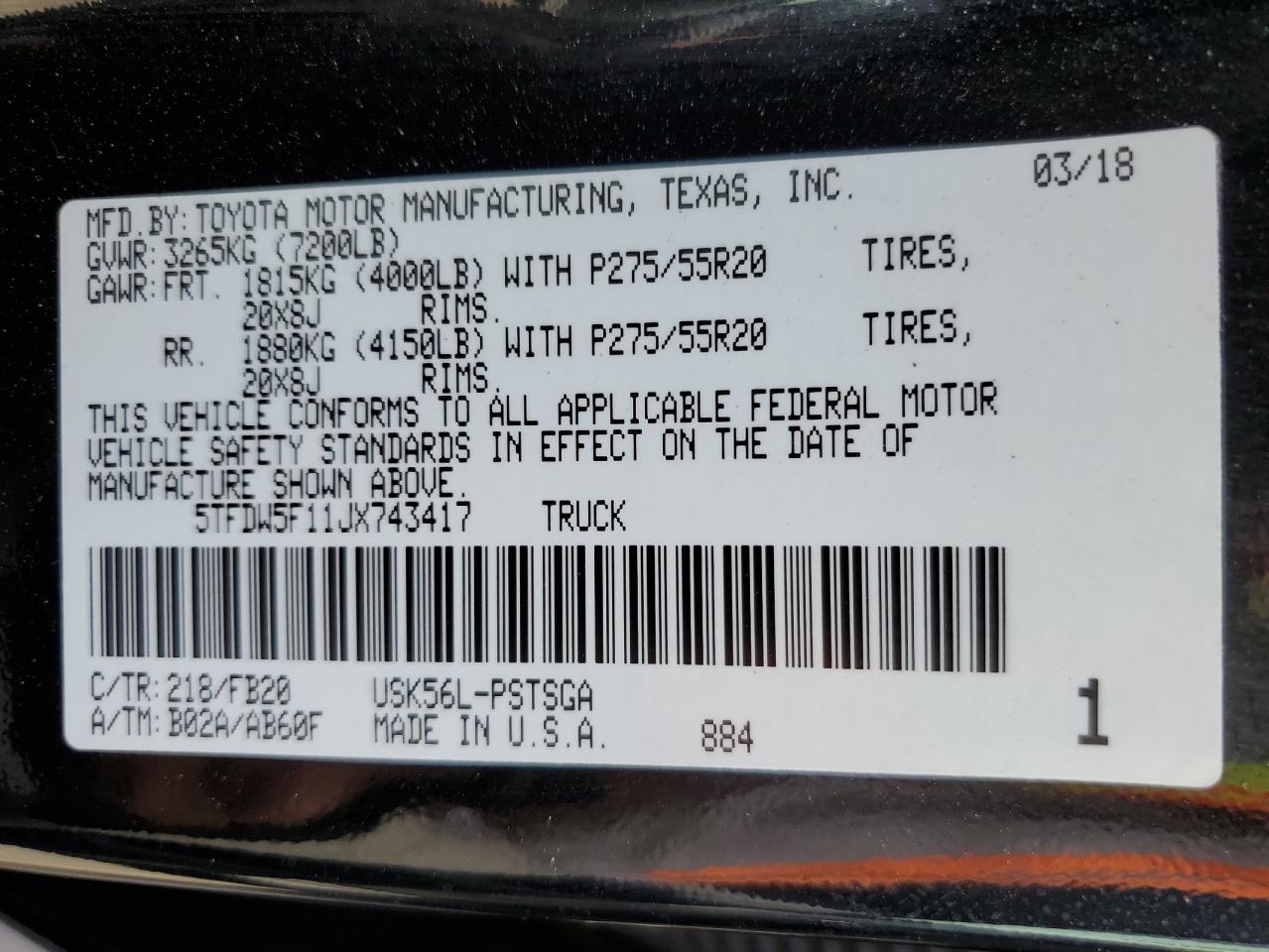 2018 TOYOTA TUNDRA