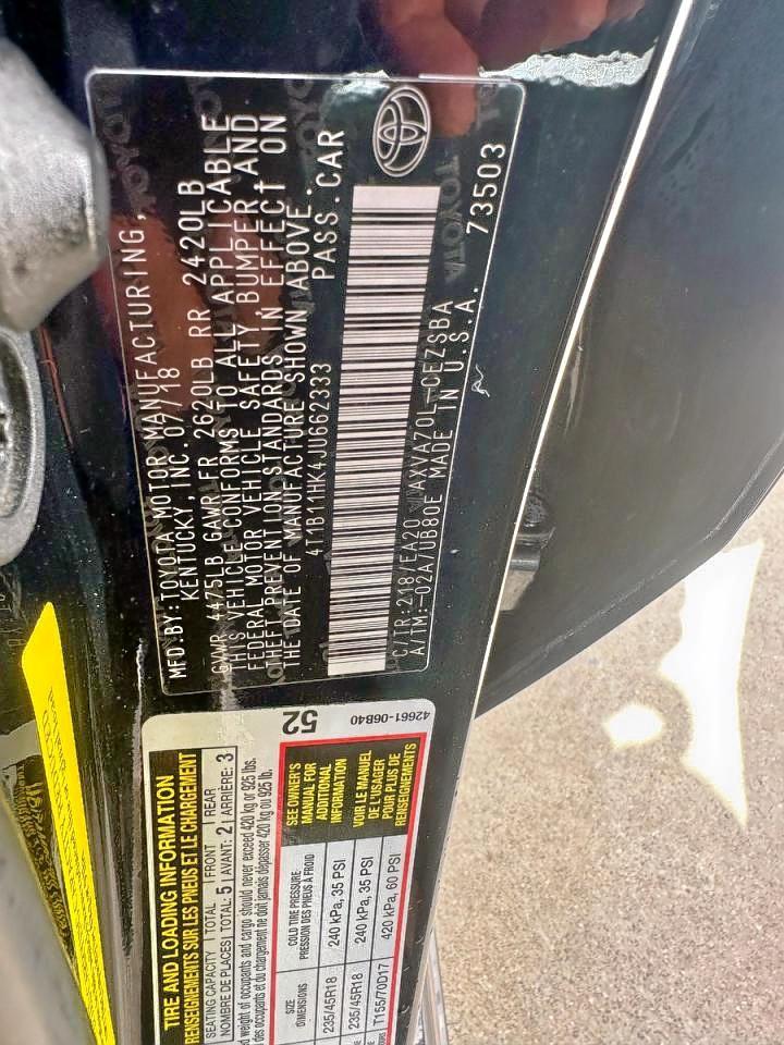 2018 TOYOTA CAMRY