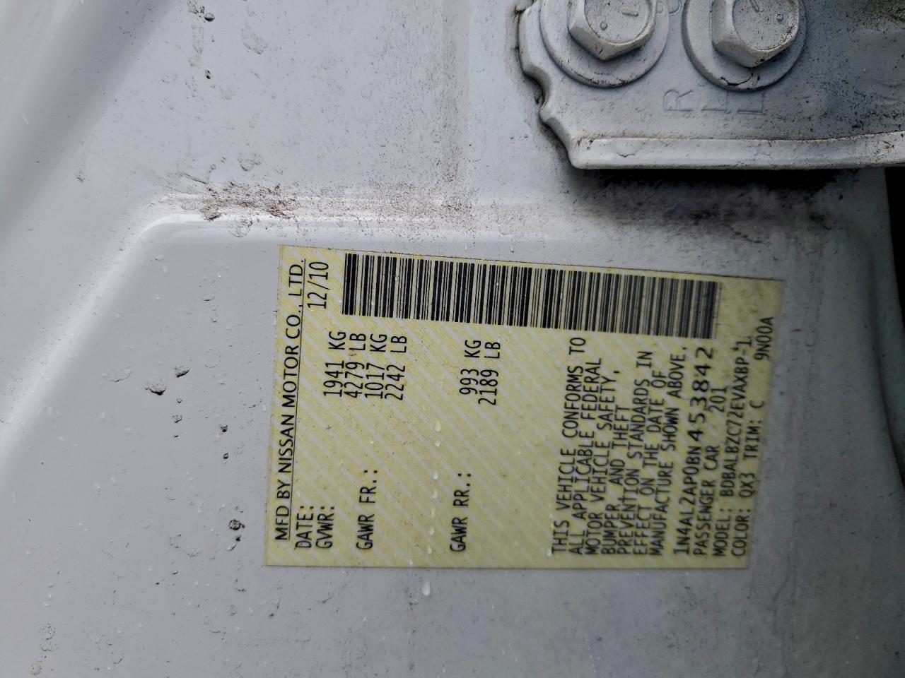 2011 NISSAN ALTIMA