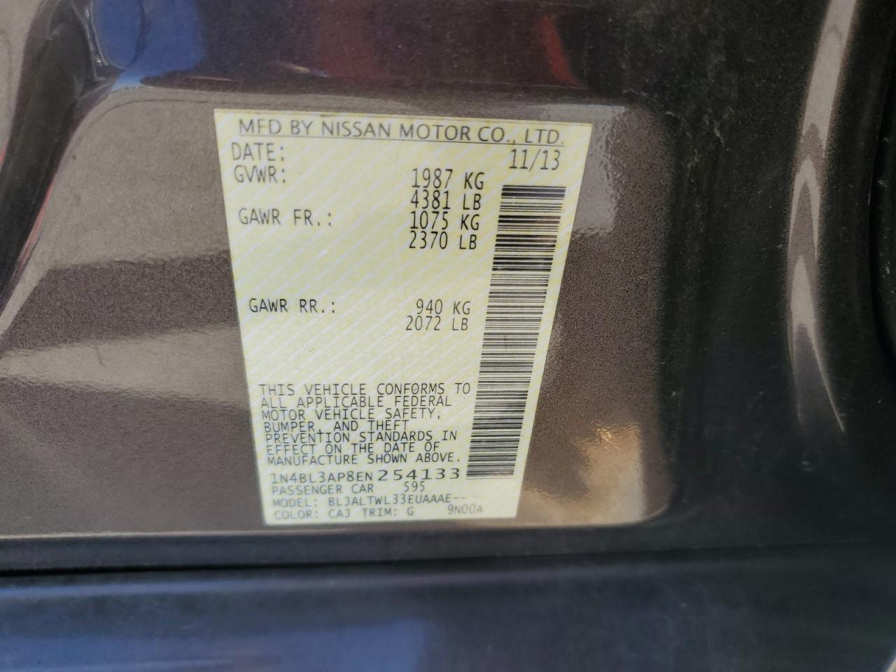 2014 NISSAN ALTIMA