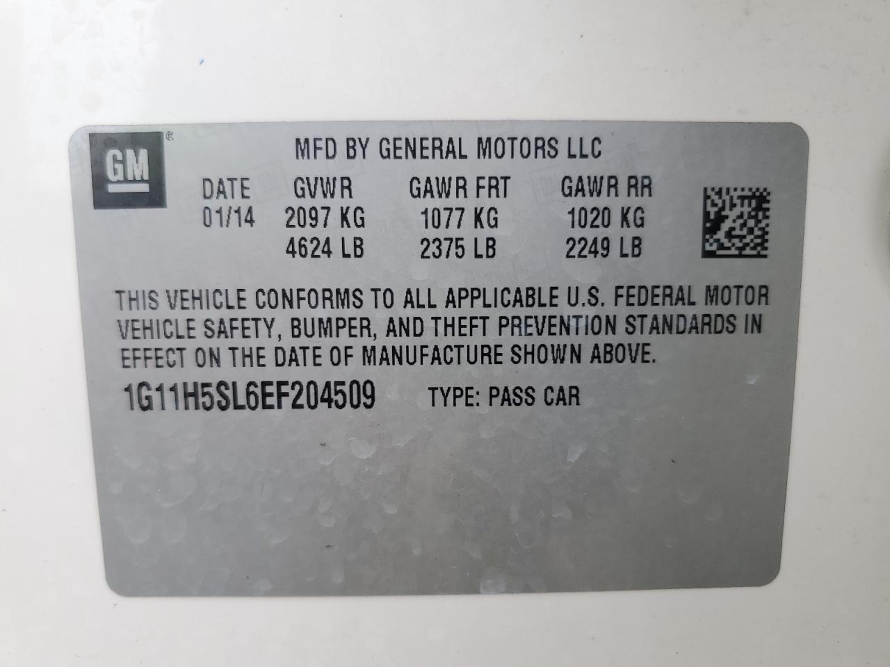 2014 CHEVROLET MALIBU