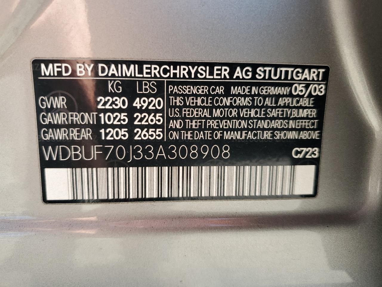 2003 MERCEDES-BENZ E-Class