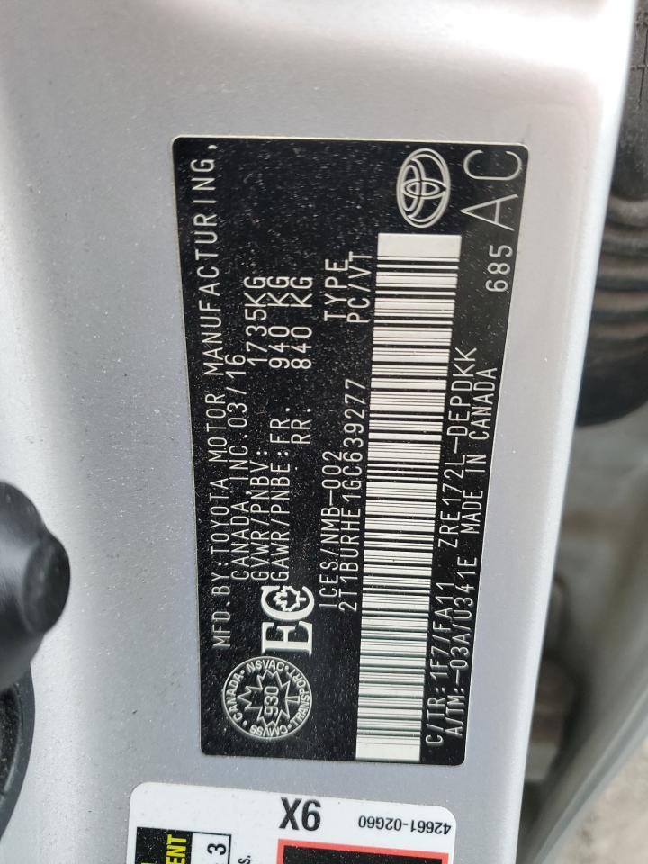 2016 TOYOTA COROLLA