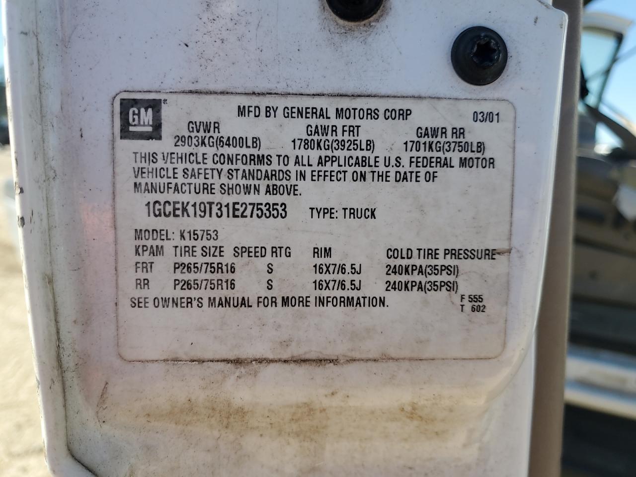 2001 CHEVROLET Silverado