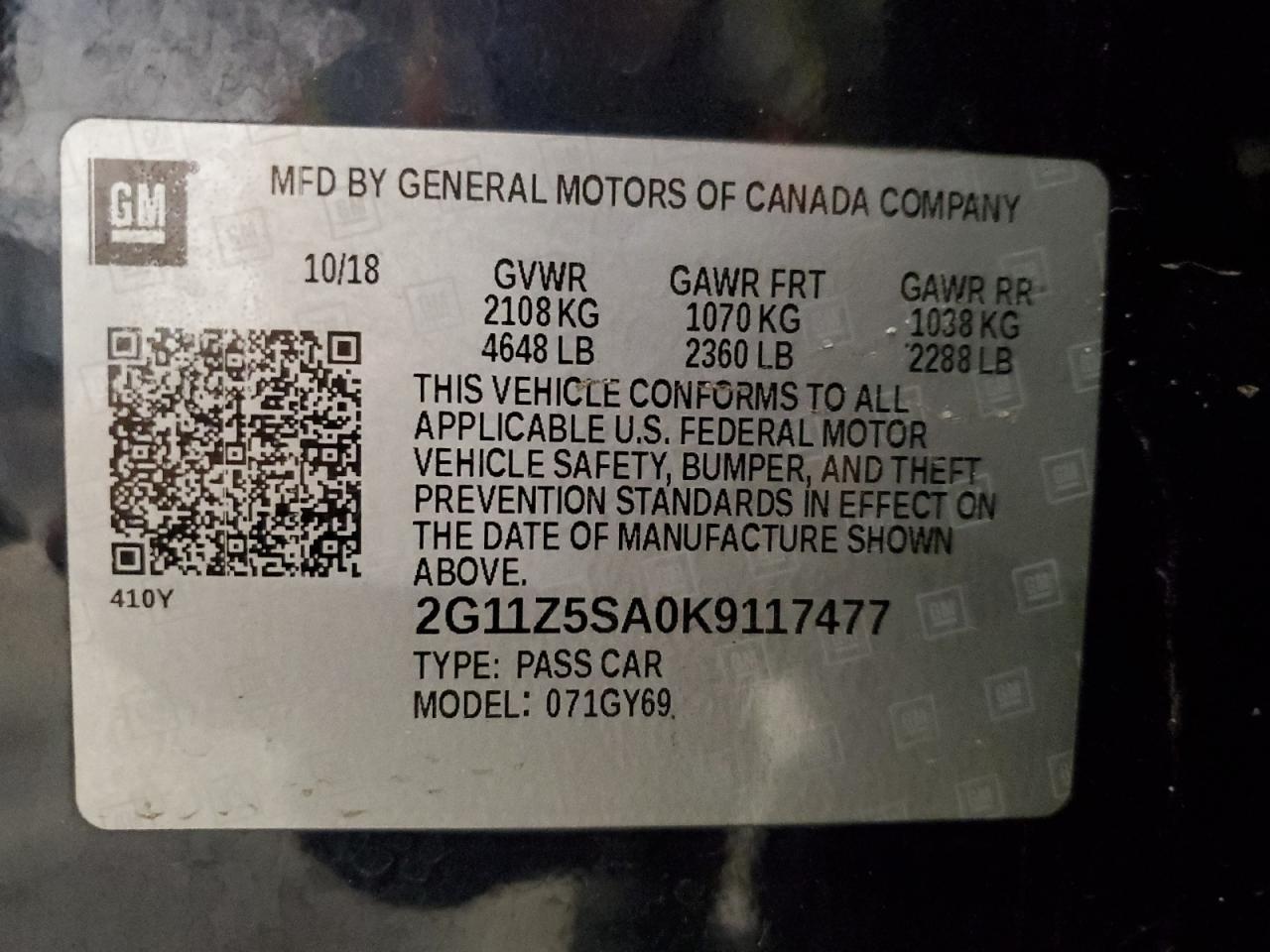 2019 CHEVROLET IMPALA