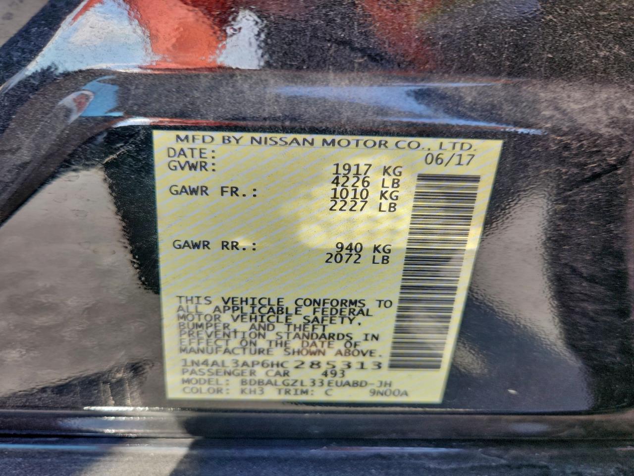 2017 NISSAN ALTIMA