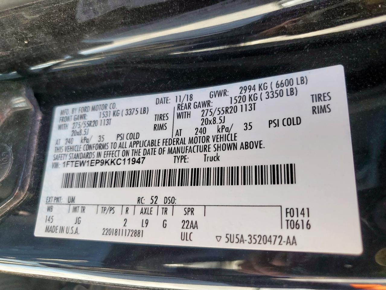 2019 FORD F-150