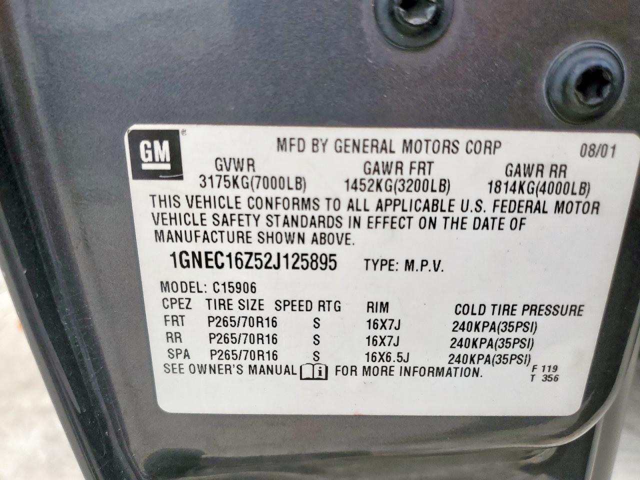 2002 CHEVROLET Suburban