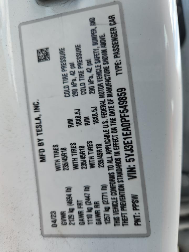 2023 TESLA MODEL 3