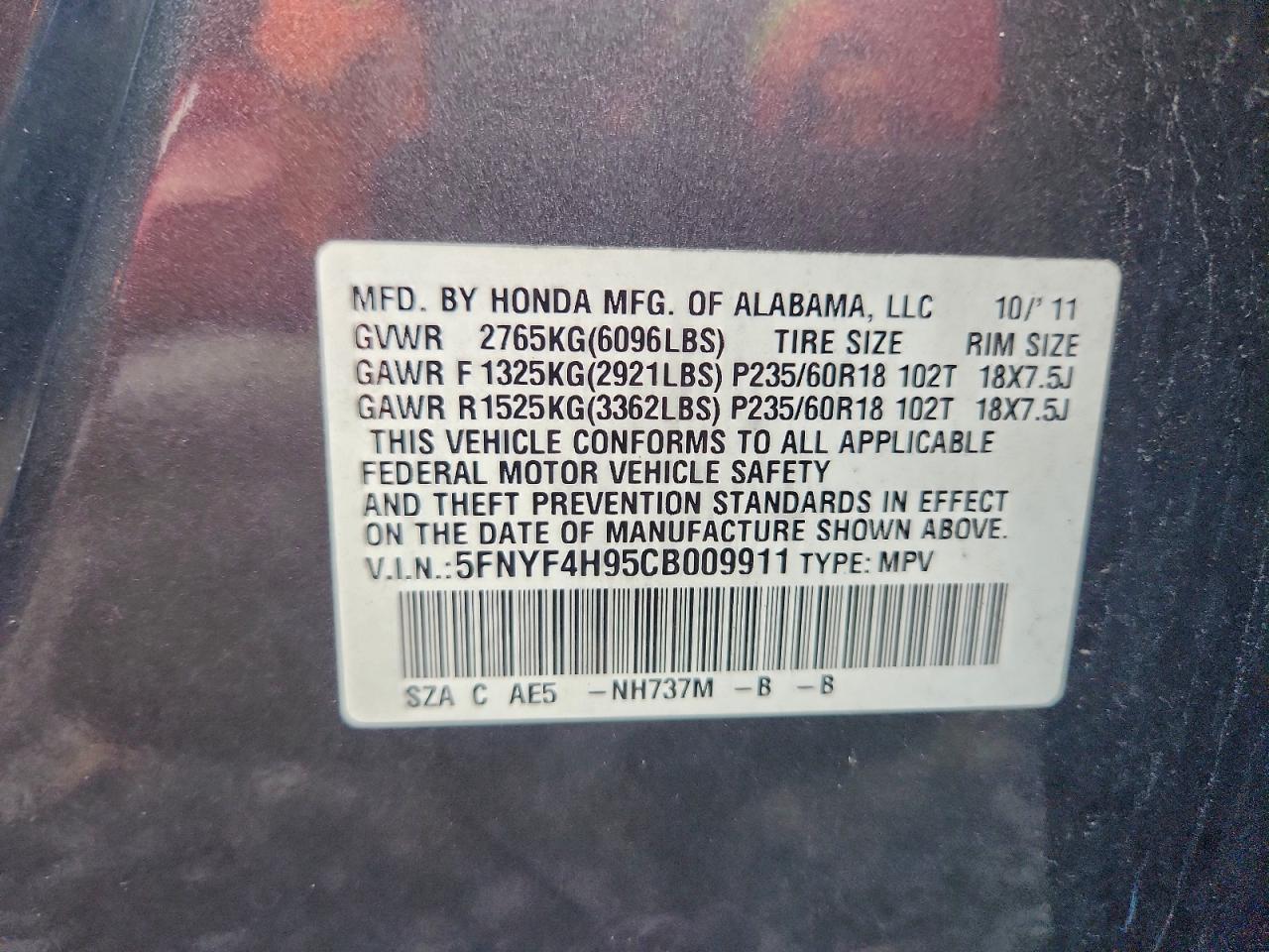 2012 HONDA PILOT