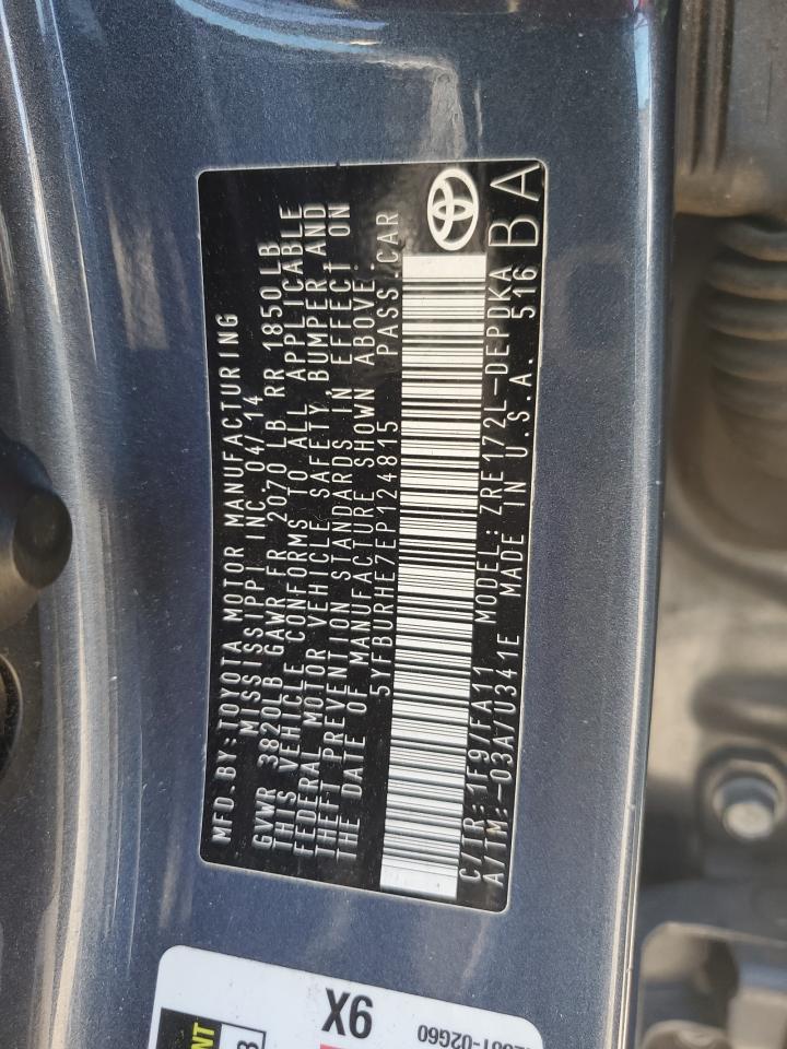 2014 TOYOTA COROLLA