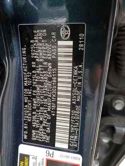 2012 TOYOTA CAMRY