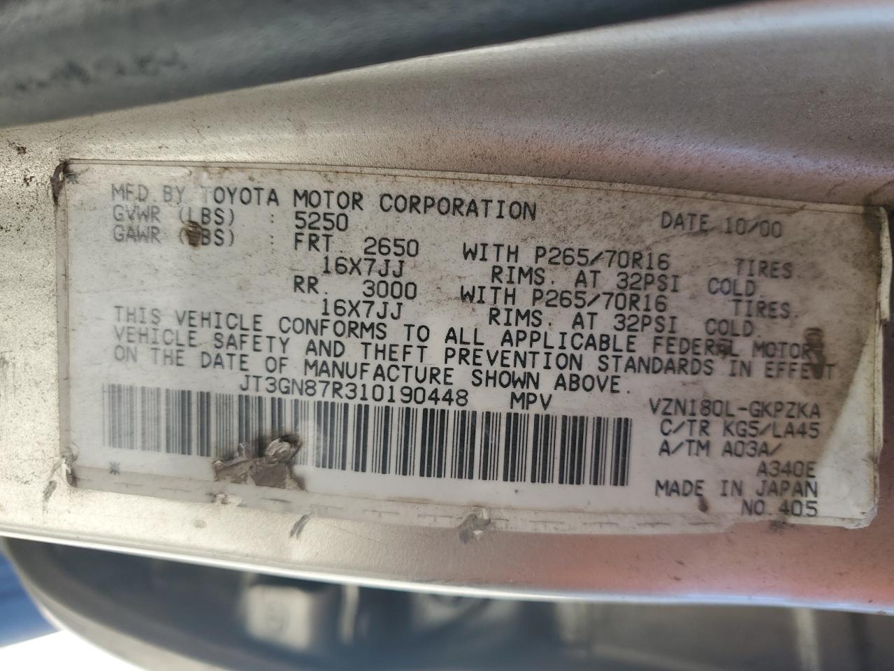 2001 TOYOTA 4Runner