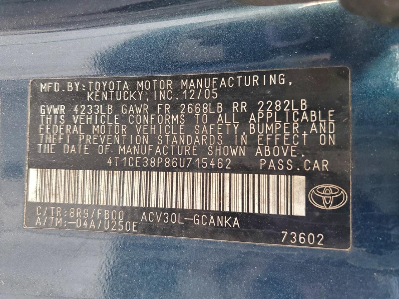2006 TOYOTA CAMRY