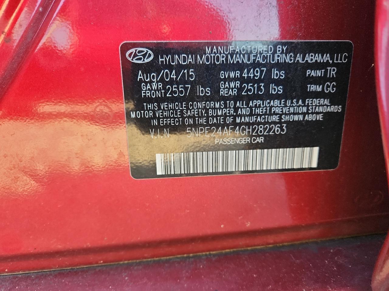 2016 HYUNDAI SONATA